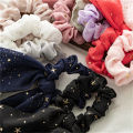 1pcs Chiffon Ponytail Ribbon Shiny Star Bow Hair Scrunchies Knotted Bowknot Hair Ties Elastic Hair Band Hair Accessories. 