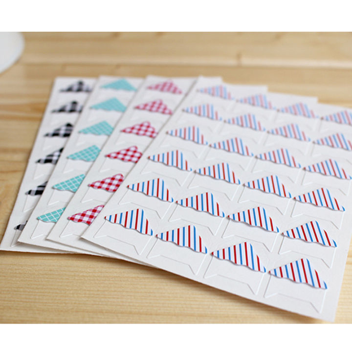 24%20Pcs/Lot%20DIY%20Retro%20Plaid%20Stripes%20Corner%20Paper%20Stickers%20For%20Photo%20Album%20Fitting%20Handwork%20Frame%20Albums%20Decoration%20Scrapbooking%20-%20Image%204