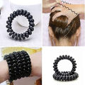 Phone Cable Elastic (Plastic Spiral), Hair Band, Hand Band- Black/Multicolor-(10/20/50/100Pcs). 