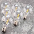 6Pcs G40 Led Replacement Light Bulbs, E12 Screw Base Shatterproof LED Globe Bulbs for Solar String Lights Warm White. 