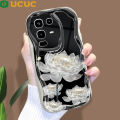UCUC for Infinix Note 50 4G Note 50 Pro 4G Back Cover White Lotus Flowers Wavy Edge Soft Texture Silicone Phone Case. 