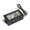 1Set Digital LCD Thermometer with 1M Probe Black -50°C - +110°C Temperature Monitor ABS for Fridge, Freezer, Fridge, Aquarium. 
