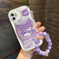 Cute Kuromi Melody Bracket Bracelet Phone Case For Realme C55 C35 C33 C21Y C25Y C30 C30S C21 C11 2021 C20 C15 C12 5 6 7 Pro 5I 6I 5S 6S 7i 8 5G Soft Back Cover Shockproof Full Protection Cartoon Silicone TPU Camera Protective. 