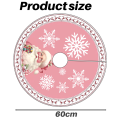 60cm Pink Christmas Tree Skirt Xmas Snowflake Santa Claus Tree Skirt Merry Christmas Decor Happy Year. 