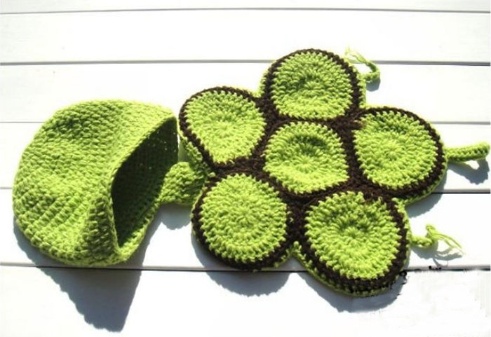 【ComfyCrossing】Baby Newborn Turtle Knit Crochet Clothes Beanie Hat Outfit Photo Props Mother Baby Knit Winter Autumn Warm Beanie Fashion Caps