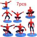 7Pcs/Set Super Heroes Spiderman Dolls Action Figure Statue Table Cake Decor. 