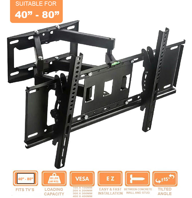 TV%20Wall%20Mount%20Bracket%20DUAL%20ARM%2040-80%20Inch%20LED%20LCD%20Full%20Motion%20TV%20Bracket%20Wall%20Mount%20Fully%20Adjustable%20Rotatable%20Stand%20-%20Image%202