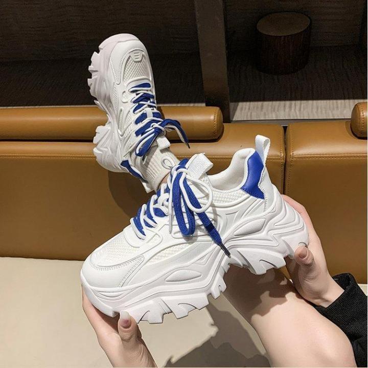 Real Soft Leather Niche Dad Shoes Women 2024 Summer Popular Thick Bottom Elevator Wild Casual Sneaker ins Tide