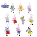 Peppa pig Plush Toy Soft Stuffed Animals Friend George Backpack Pendant Keychain Teddy Bear Dinosaur Doll Kids Christmas Gift. 