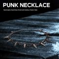 Metal Spikes Studs Rivets Punk Goth Necklace Choker Collar. 