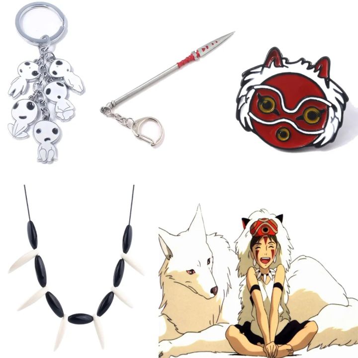 Mononoke Hime Kodama Keychain Princess Mononoke Elf Tree Elves Spirits Pendant Key Chain For Women Child Car Bag Keyring Jewelry