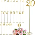 Table Numbers Table Number 1-20 for Wedding Reception 12 Inch with Sturdy Holder Base. 