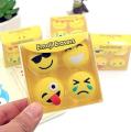 Cute Smiley Emoji Design Non-Toxic Rubber Pencil Erasers for Kids, Birthday Party & Return Gift, (Set of 4, Multi Style). 
