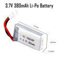 3.7V 380mAh 25C Li-Po Battery Mini Rechargeable Lithium Polymer LiPo Battery for RC Airplane Toy Arduino Electronics. 