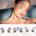 3D Face Jewel Crystal Body Art Sticker Make Up Festival Face Gems Glitter Rhinestones Face Tattoo for Festival Party Dressing UP. 