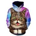 New Cute 3d Cat Hoodie Men's Women's Sweatshirt Harajuku Hooded Autumn Boys And Girls Animal White Streetwear Pullover. 