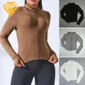 Breathable Sportswear Fabric Women's High Elasticity Yoga Jacket Slimming Fitness Top for Running Yoga Full Zip Stand Collar Jacket Buyers' Favorite Women Full Zip Jacket. 