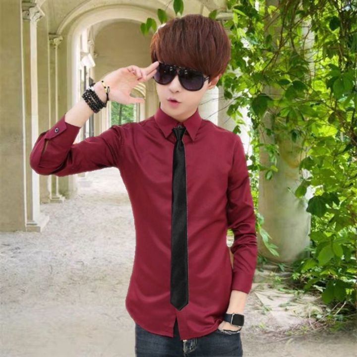 2023Spring%20and%20Summer%20Youth%20Tie%20Shirt%20Men's%20Long-Sleeved%20Korean%20Style%20Trendy%20College%20Style%20Student%20Class%20Clothes%20School%20Uniform%20Shirt%20-%20Image%206