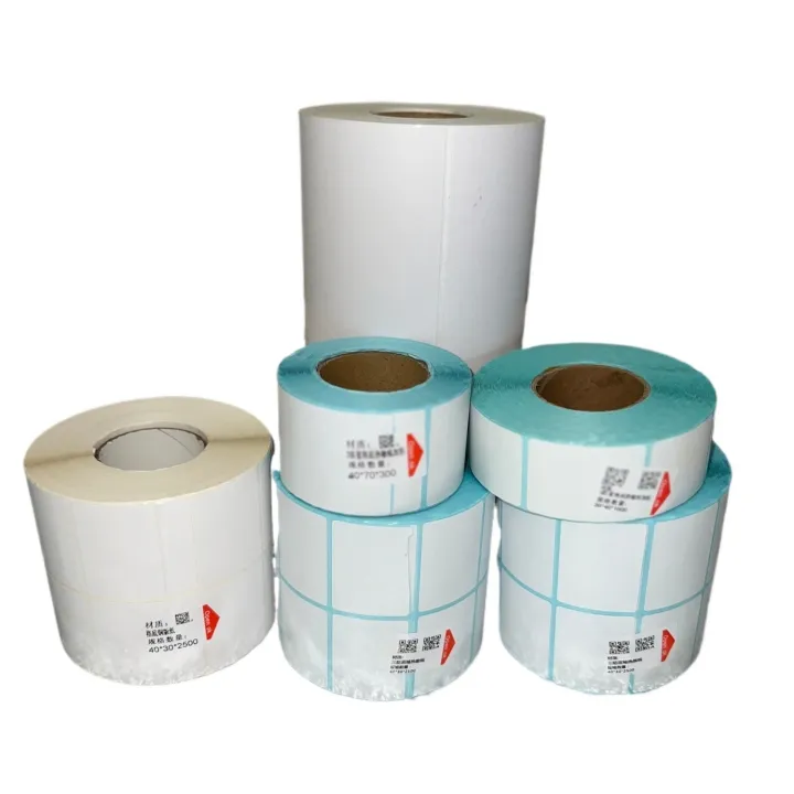 Direct Thermal DT Paper Shipping Label Barcode Stickers Rolls Adhesive Sizes 100*150mm 30*40mm 40*70mm