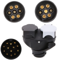 Towing Car RV Trailer Side Replacement Plug Trailer Plug Socket Waterproof Socket Adapter Wiring Connector 13 Pin Plug to 12N / 12S 7 Pin. 