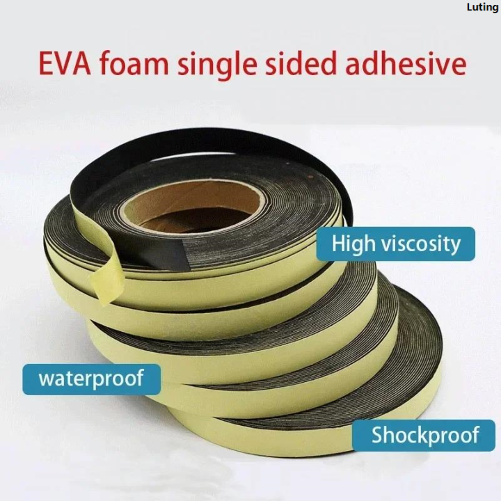 LutingNew Strong Adhesion Black EVA Foam Sponge Rubber Strip Tape ...