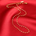 Philippines Ready Stock Pure Ang 18k Saudi Gold Pawnable Necklace for Women 1.1mm Lip Fine Chain Genuine Gold Chain Jewelry 18 Inches. 