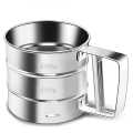 Flour Sifter Stainless Steel Shaker Sieve Cup Mesh Crank Sifter / Flour Stainer / Flour Icing Sugar Sifter. 