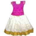 Kids Silk Skirt And Shirt - பட்டு பாவாடை - Multicolor. 