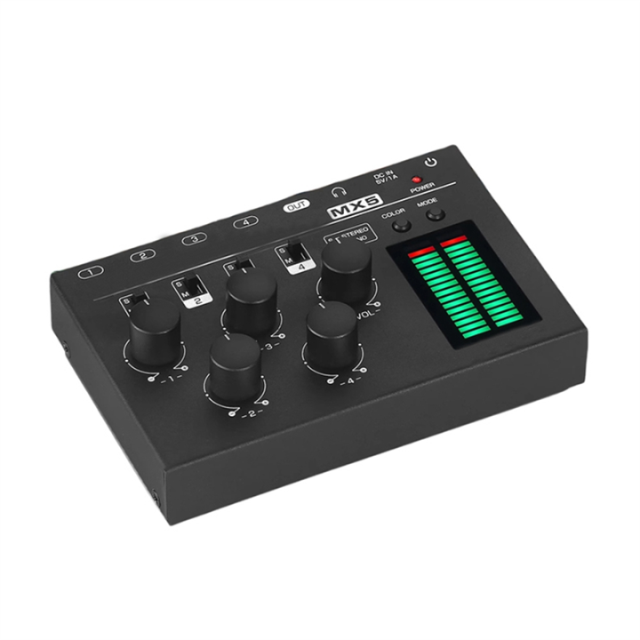 MX5%20Mini%20Low%20Noise%204-Channel%20Stereo%20Audio%20Mixer%206.35/3.5mm%20Mono%20Inputs%20for%20Studio,%20Bar,%20for%20Club%20-%20Image%205