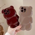HOCE Korean Glitter 3D Bear Cute Phone Cases For iPhone 17 16 15 14 13 12 11 Pro Max 14 15 16 Plus Case Silicone Cartoon Shockproof Cover. 