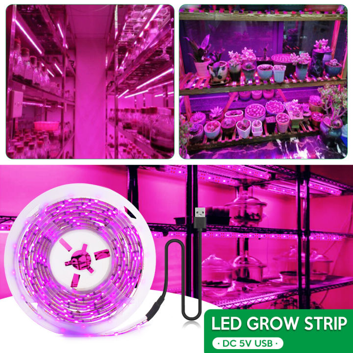 0.5-5M LED Grow Light Strip Full Spectrum USB 2835 LED Strip for Plant ...