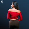 VELOS Designed Women`s Casual Long Sleeves Crop Top. 