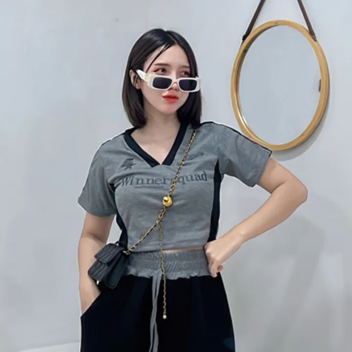 Womens%20100%25%20Cotton%20Korean%20Jerseyl%20Sports%20Casual%20Spice%20Girls%20Tight%20V-neck%20Tops%20Fashion%20T-shirt%20Tees%20-%20Image%203