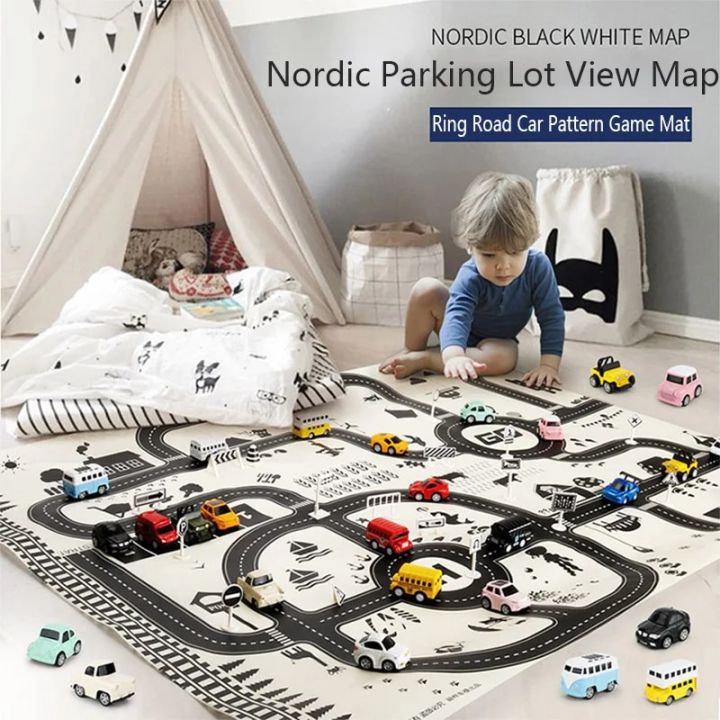 toys for boys Road Mat Children Traffic Car Map Boy Girls Educational Toy Road Plastic Carpet Playmat For Baby Mats City Kids Toys GamesParty Tableware