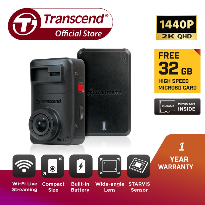 Transcend Dashcam Drivepro 10 | FREE 32GB microSD | DP10 | Adhesive Mount |  Starvis Sensor | Car Camera