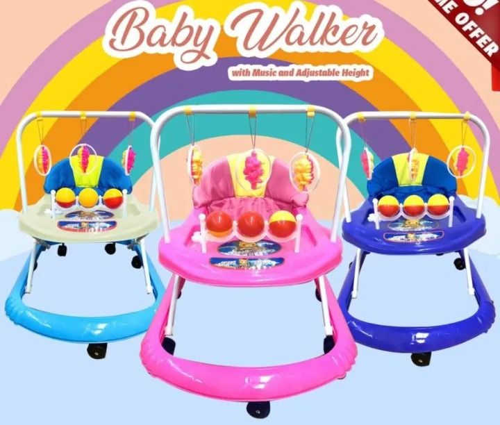 Baby Walker With Music Adjustable Height BW 10 Athfal Daraz lk
