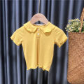 Kids T-shirt 2022 New POLO Shirt Short-Sleeved Baby Girl Summer Fashion Korean Version Simple Wild Top Thin T-shirt. 