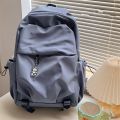 Junior High School Students ins Mori Girl Schoolbag Japanese Backpack Solid Color Simple South Korea Female Backpack Student Large Capacity. 