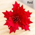 【World Supermarket 2021】20CM Christmas Decoration Maple Leaf Flower Head Tree Ornaments Red Flower Decoration. 