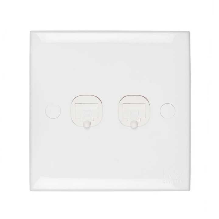 Cat 6 Twin  Data  Socket Outlet with  shutter