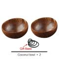 12-15cm Handmade Woode Natural Coconut Bowl And Spoon Set Fruit Salad Rice Bowl Creative Coconut Shell Bowl Kitchen Tableware. 