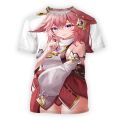 Genshin impact Yae Miko graphic t shirt men women T-shirts casual fashion sexy short sleeve Harajuku summer fashion tops tee Y2K. 