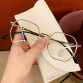 Fashion Polygonal Anti Blue Light Glasses Men Women Big Frame Eyeglasses Eyewear. 