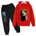 One Piece Hoodie Set Boys Luffy Clothing Spring Autumn Cartoon Anime Sweatshirt Suit Hoodies Long Pants 2pcs Kids Outfits. 
