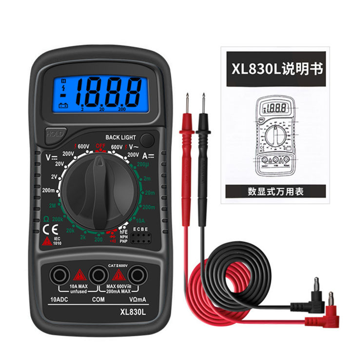 Multifunctional Digital Multimeter LCD Backlight Display AC/DC Voltage ...