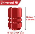 Red - 4Pcs Car Styling Tires Valve Air Tyre Caps  Bolt-in Aluminum Theftproof. 