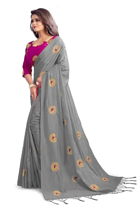 Women's%20Party%20Festive%20Wear%20Embroidered%20Fashion%20Poly%20Silk%20Saree%20with%20Unstiched%20Blouse%20Piece%20(Grey)%20-%20Image%202