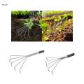 Gardening Hand Rake Grass Rake for Sweep Leaves Tilling Soil Loose Debris Handle length 28cm. 