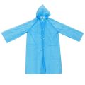 Children Disposable Raincoat Hooded Kids Poncho Button PEVA Portable Outdoor Rainwear Blue. 