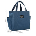 Portable Thickened Insulated Lunch Bag With Double Pocket Oxford Cloth Thermal Bag Lunch Box Handbag. 